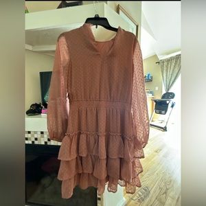 Express dusty pink long sleeve mini dress size small